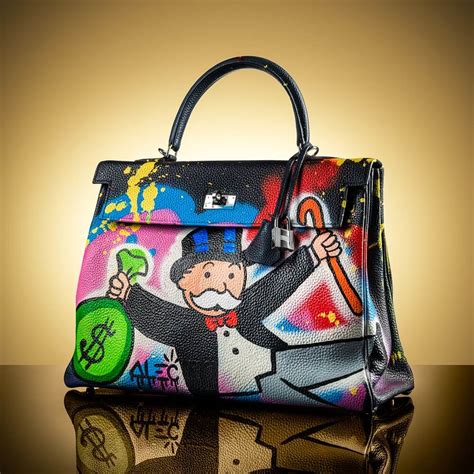 alec monopoly bag|Hermes Kelly 32 Alec Monopoly Custom Hand Painted PHW .